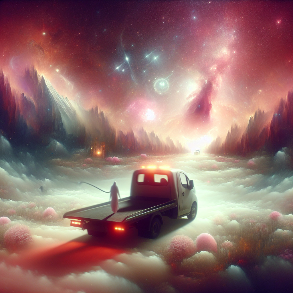 Künstlerische Interpretation des Traumsymbols: abgeschleppt