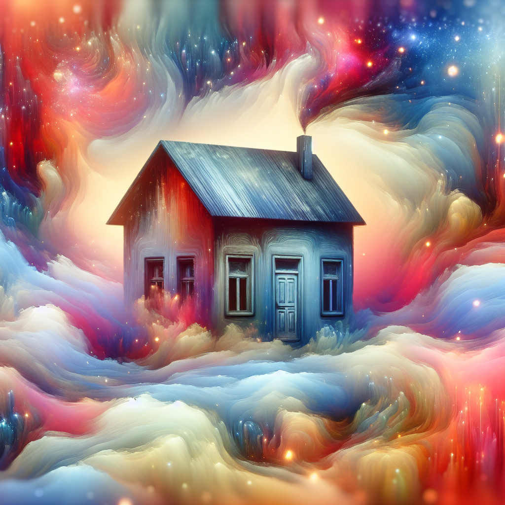 Künstlerische Interpretation des Traumsymbols: Haus