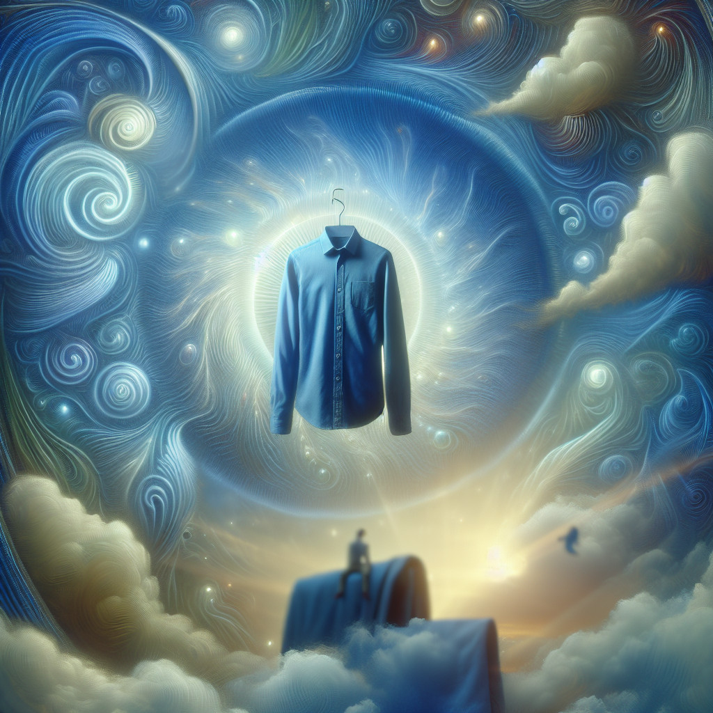 Künstlerische Interpretation des Traumsymbols: hellblaues Hemd