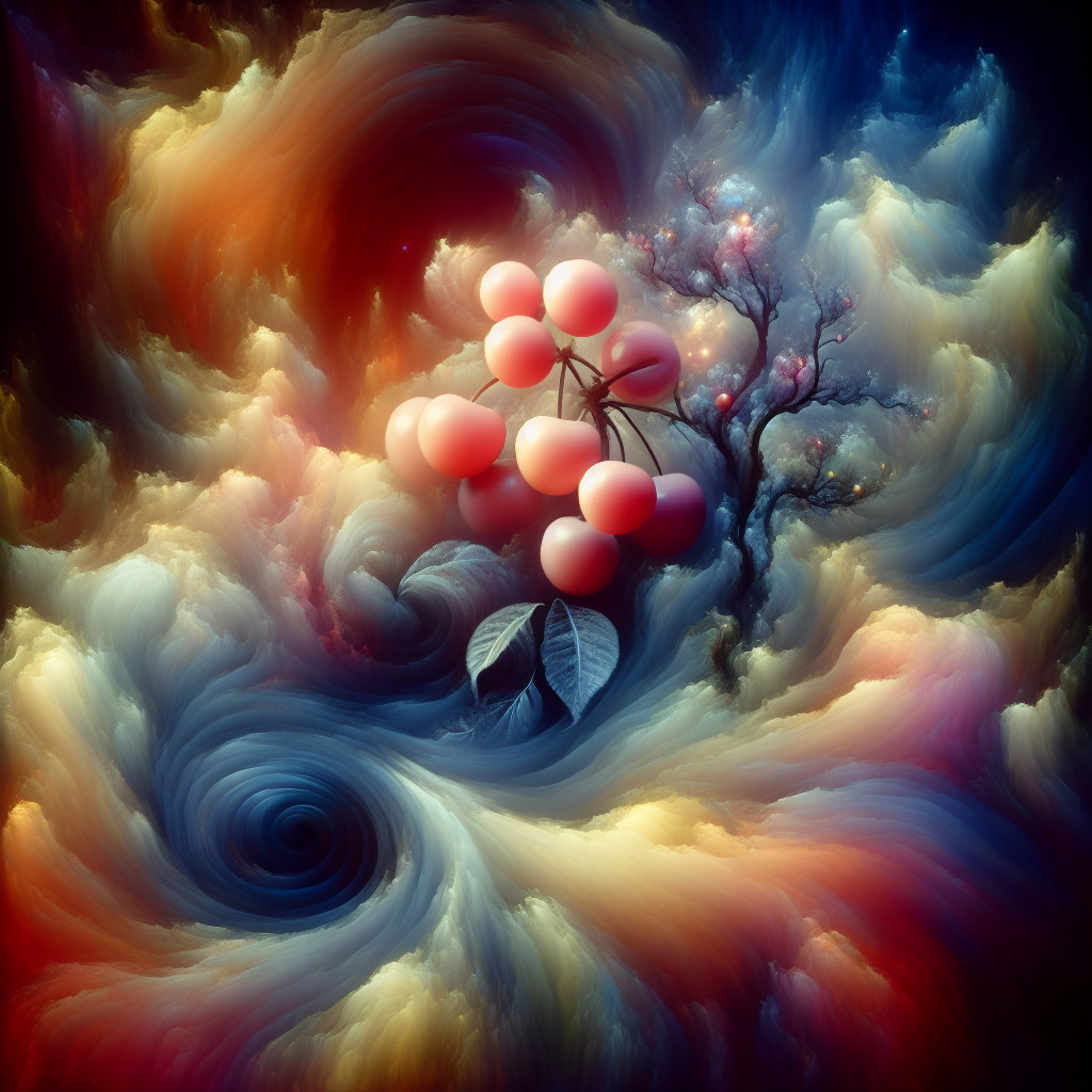 Künstlerische Interpretation des Traumsymbols: Kirschen