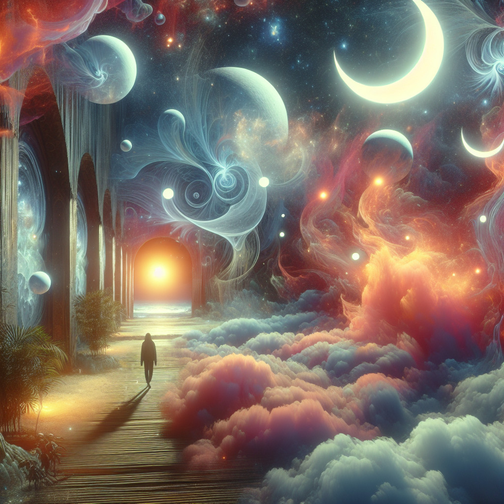 Künstlerische Interpretation des Traums: Tunnel, Licht am Ende.