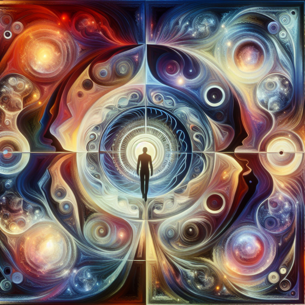 Künstlerische Interpretation des Traumsymbols: Selbstbetrachtung