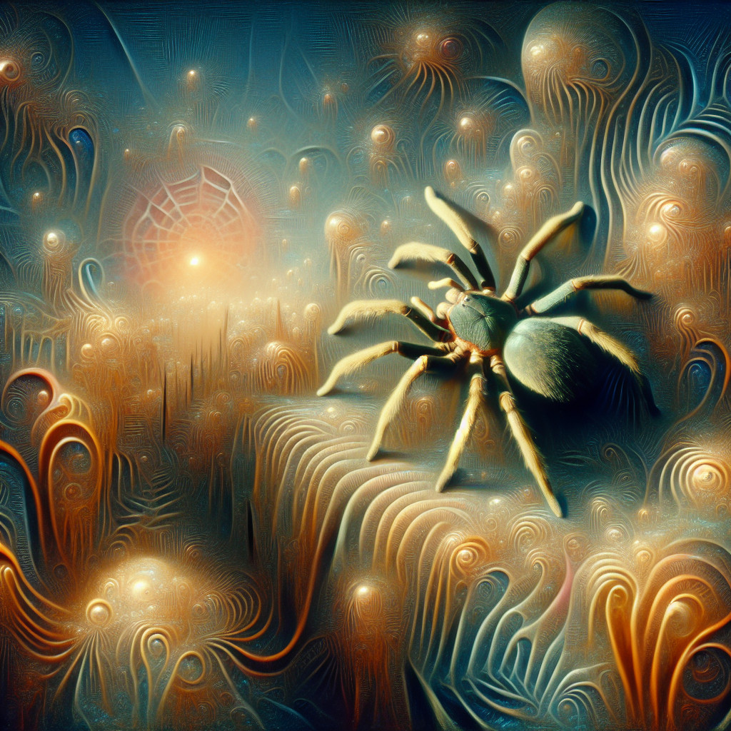 Künstlerische Interpretation des Traumsymbols: Spinnen